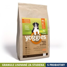 Yoggies Active Kachní maso&zvěřina (5kg), minigranule lisované za studena s probiotiky